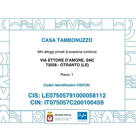 Casa Tambonuzzo Апартаменты